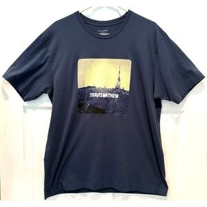 TravisMathew Graphic T-Shirt Men's XXL Blue Los Angeles Skyline Tee Made in Peru